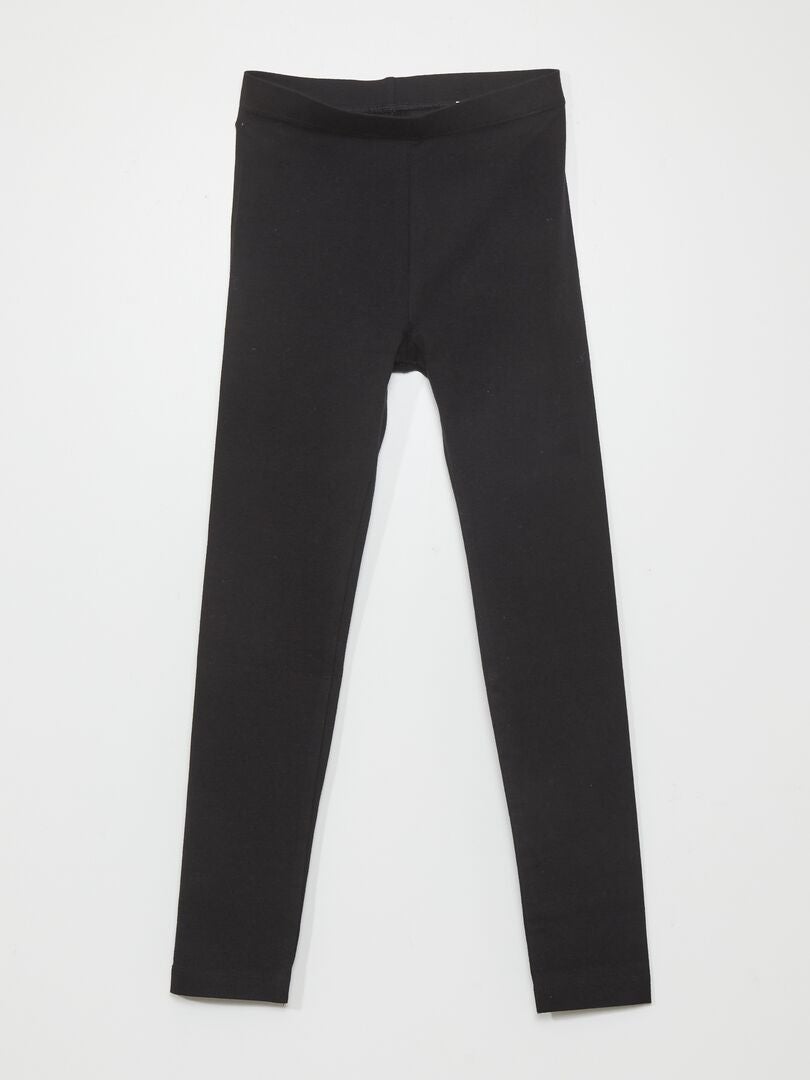 Lange legging met stretch zwart - Kiabi