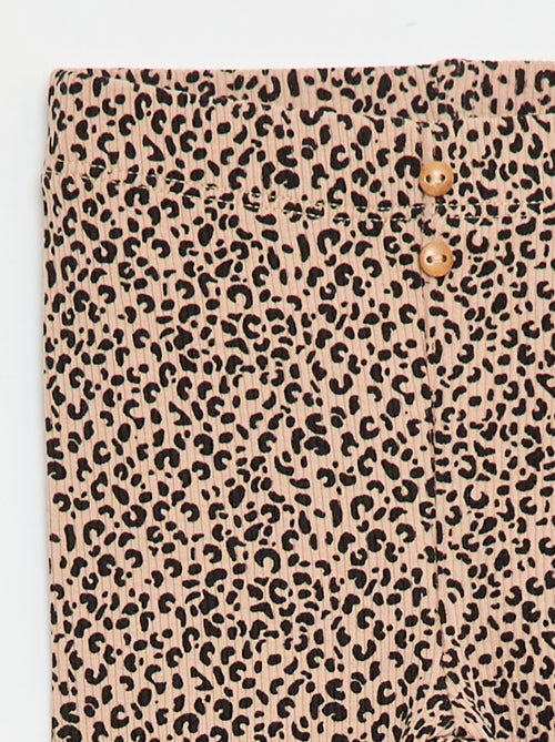 Lange legging van ribtricot met motiefje - Kiabi