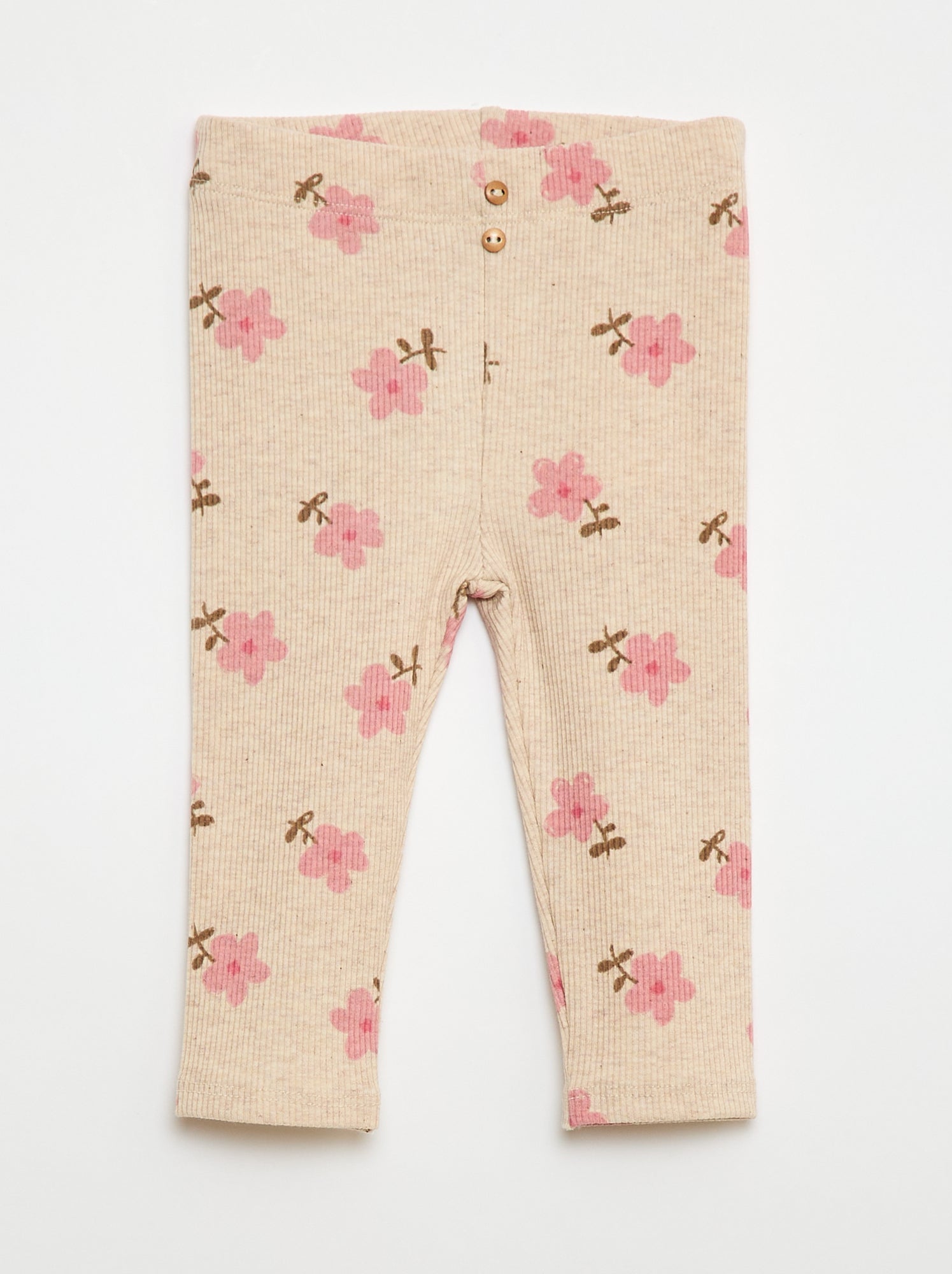 Lange legging van ribtricot met motiefje