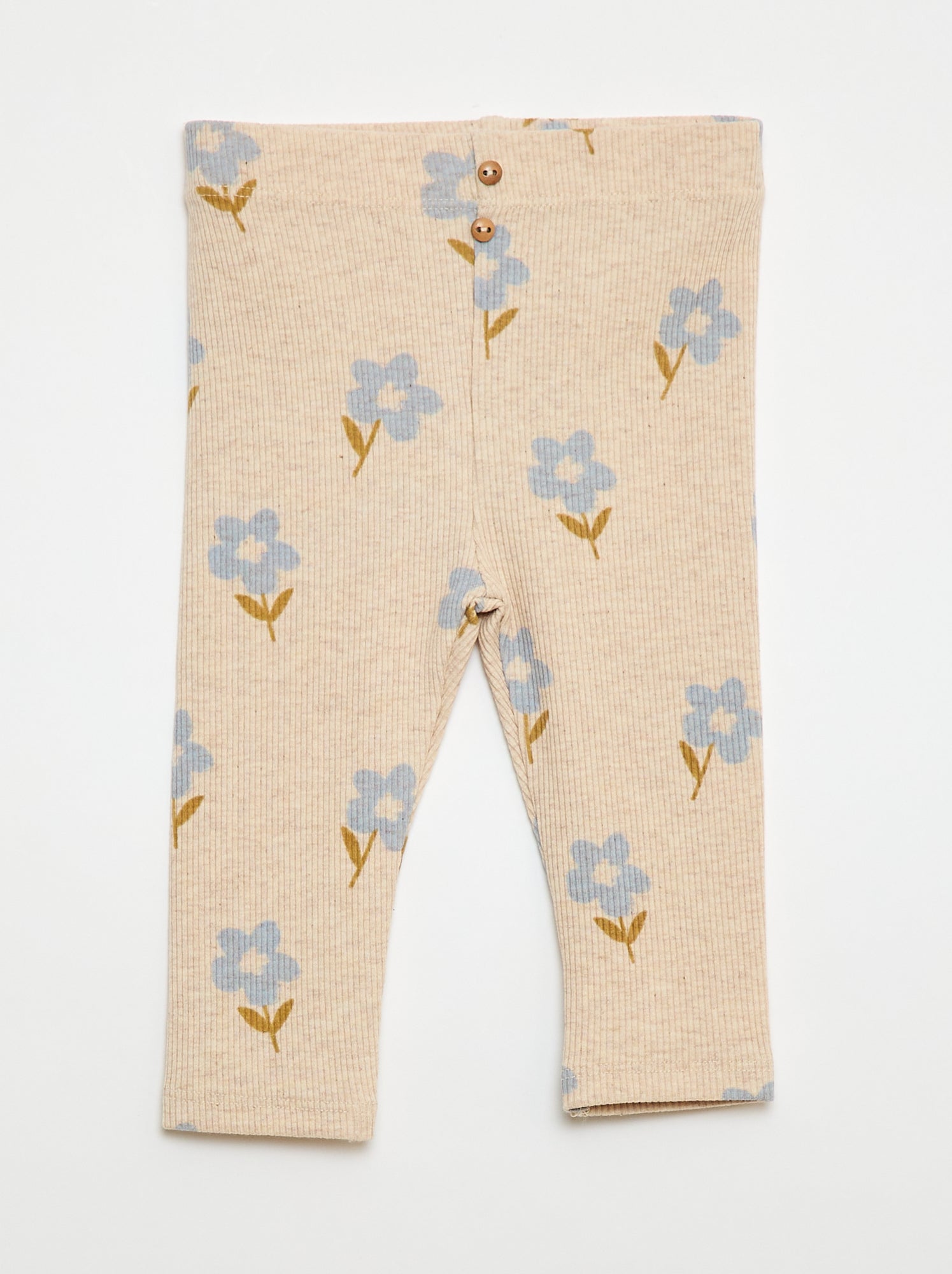 Lange legging van ribtricot met motiefje