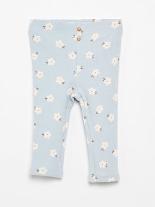 Lange legging van ribtricot met motiefje