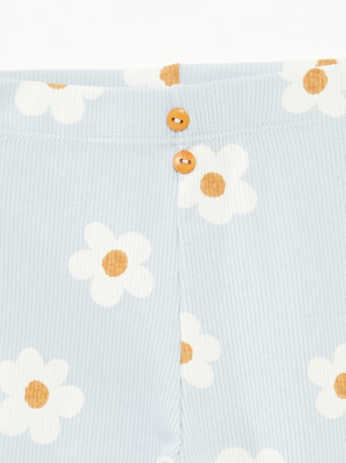 Lange legging van ribtricot met motiefje - Kiabi