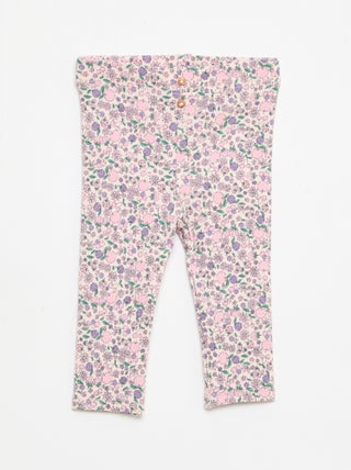 Lange legging van ribtricot met motiefje
