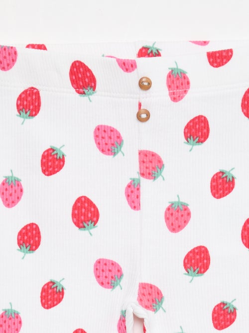 Lange legging van ribtricot met motiefje - Kiabi