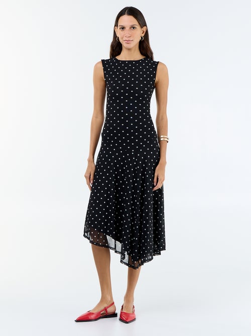 Lange mouwloze jurk met asymmetrische onderkant - Kiabi