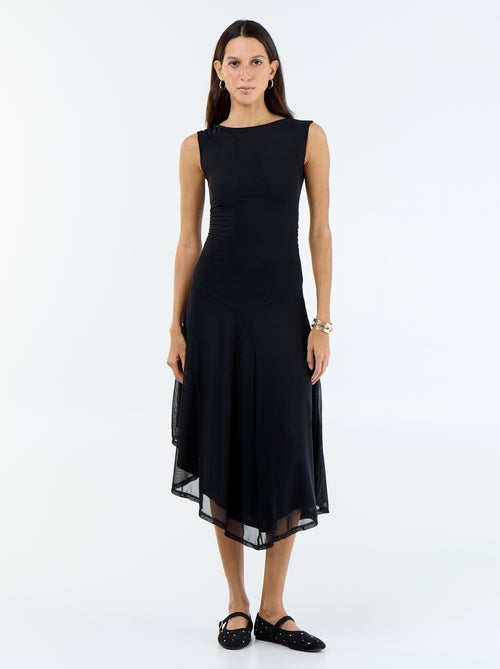 Lange mouwloze jurk met asymmetrische onderkant - Kiabi