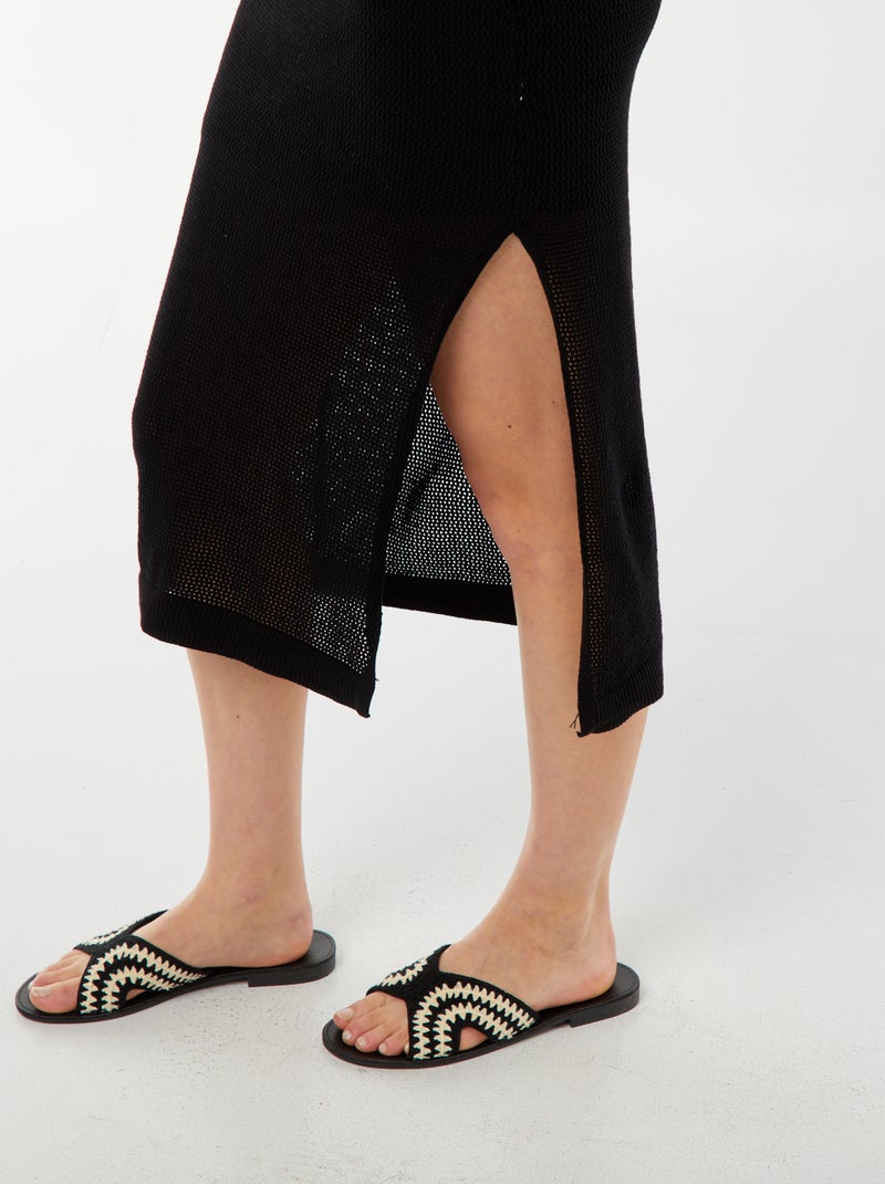 Lange, mouwloze jurk zwart - Kiabi