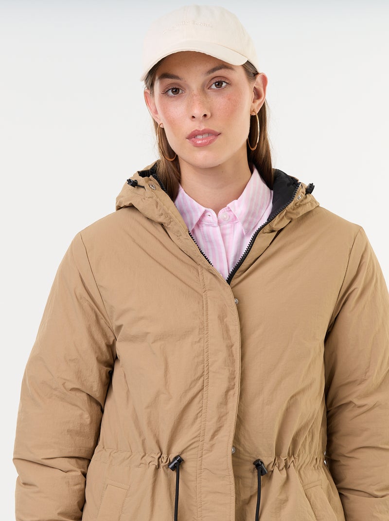Lange omkeerbare parka Biege - Kiabi