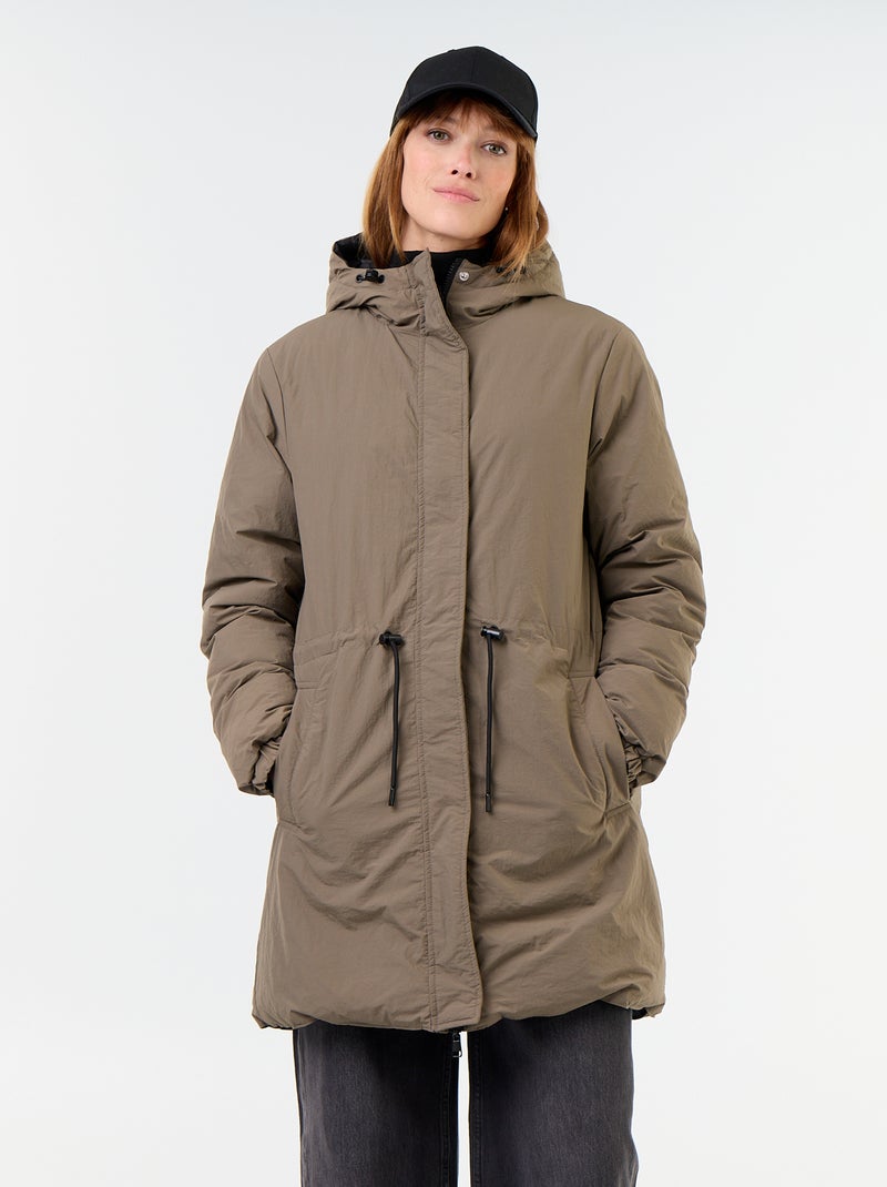 Lange omkeerbare parka Kaki - Kiabi