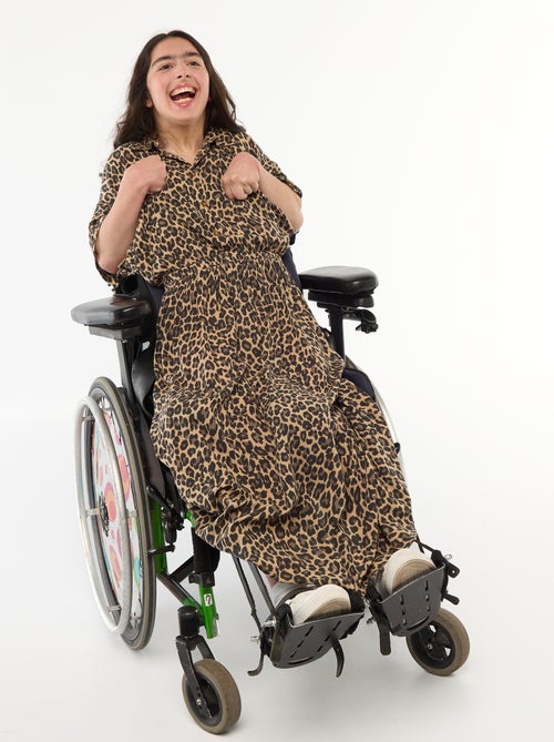 Lange overhemdjurk met luipaardprint - adaptieve collectie - Kiabi