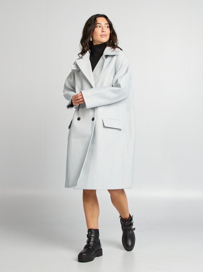 Lange, oversized jas GRIJS - Kiabi