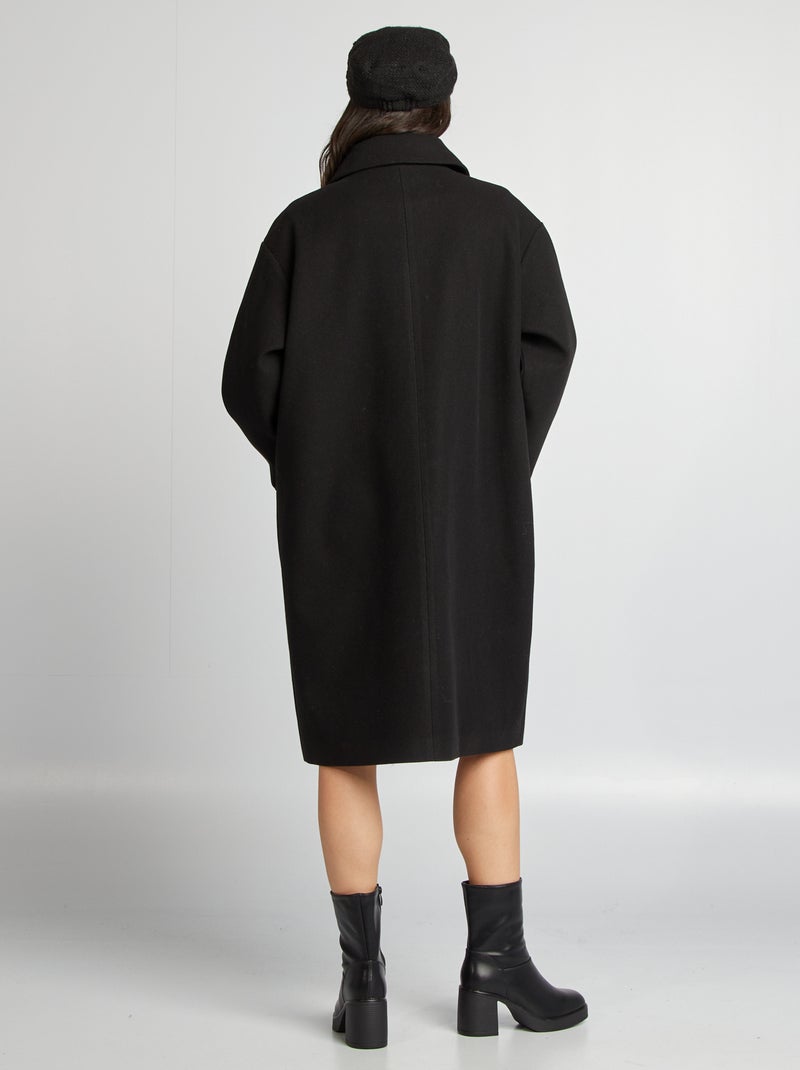 Lange, oversized jas zwart - Kiabi