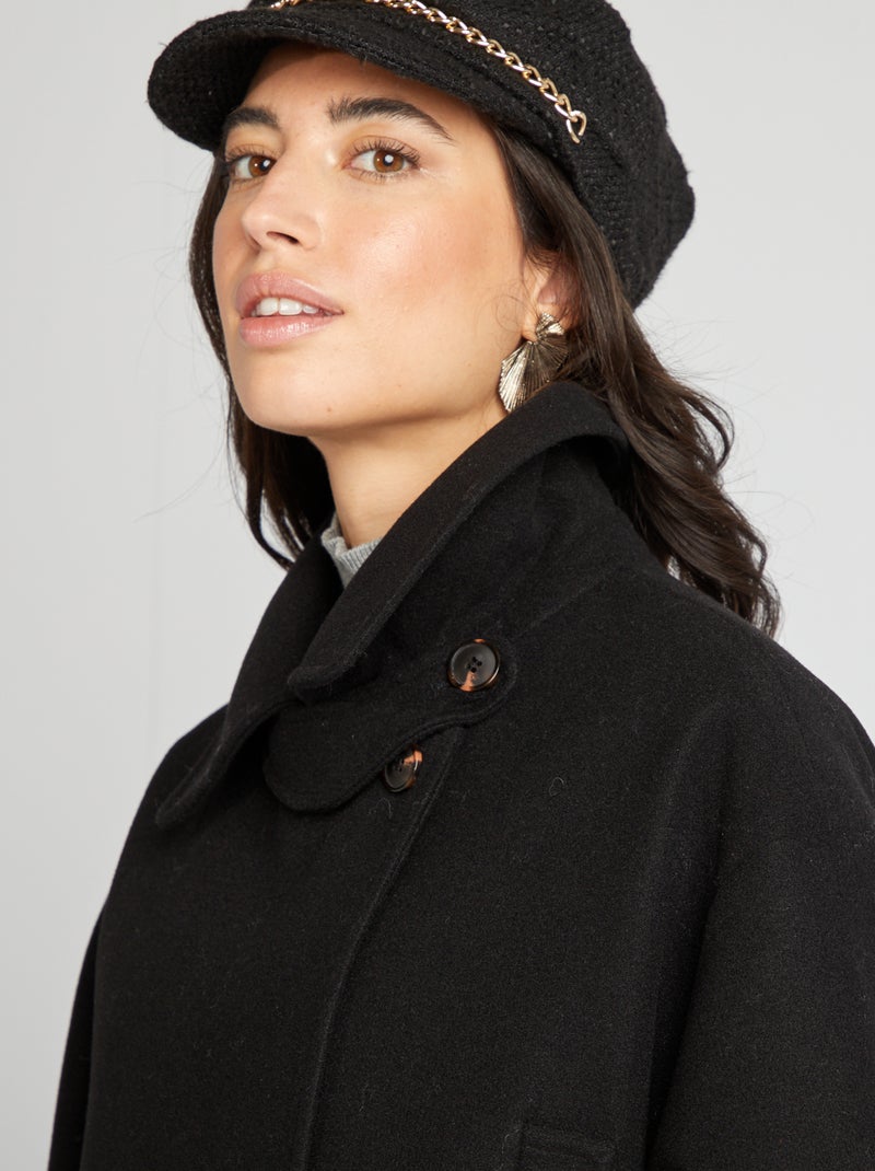 Lange, oversized jas zwart - Kiabi