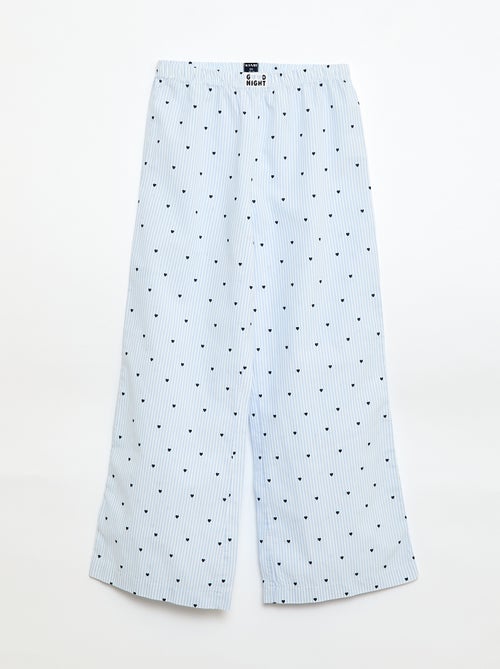 Lange popeline pyjama - 2-delig - Kiabi