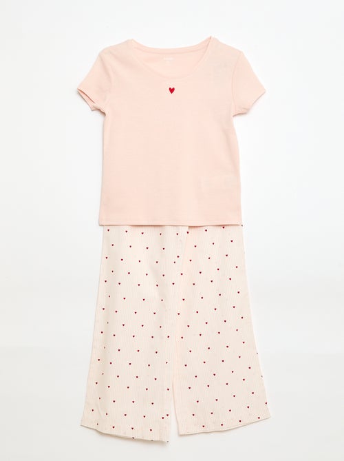 Lange popeline pyjama - 2-delig - Kiabi