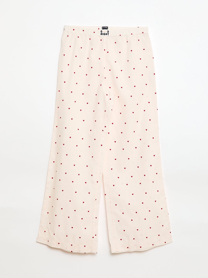 Lange popeline pyjama - 2-delig Rose - Kiabi