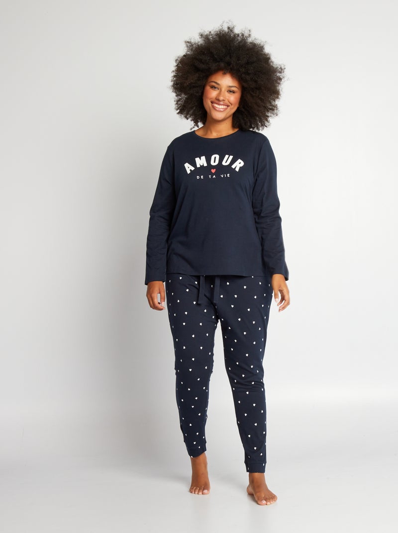 Lange pyjama - 2-delig BLAUW - Kiabi