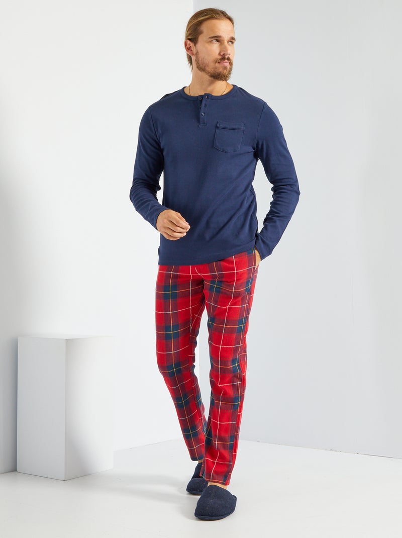 Lange pyjama - 2-delig ROOD - Kiabi