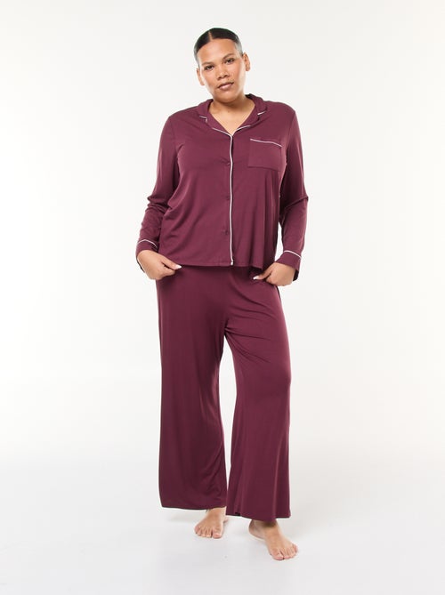 Lange pyjama - Blouse + broek - 2-delig - Kiabi