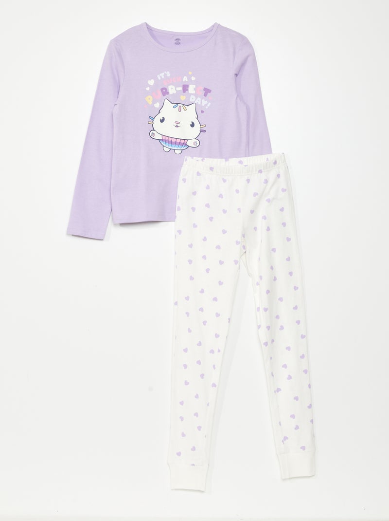 Lange pyjama - 'Gabby's poppenhuis' - 2-delig WIT - Kiabi