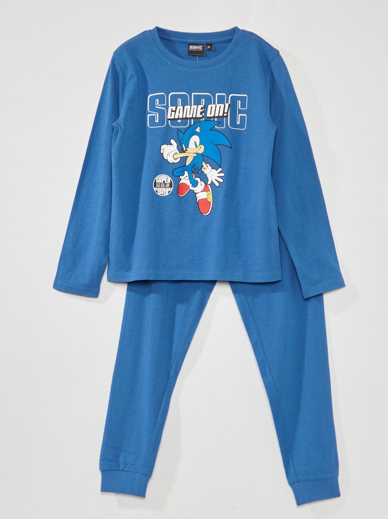 Lange pyjama - 'Sonic' - 2-delig BLAUW - Kiabi