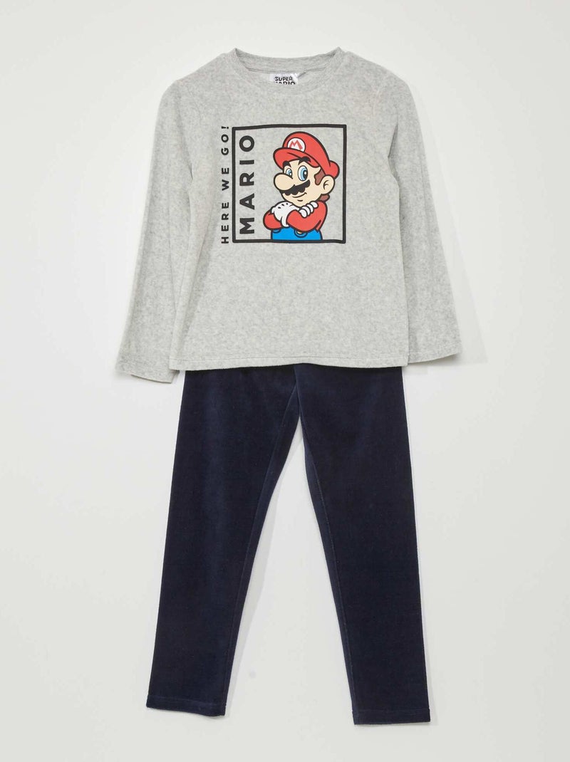Lange pyjama - 'Super Mario' - 2-delig GRIJS - Kiabi