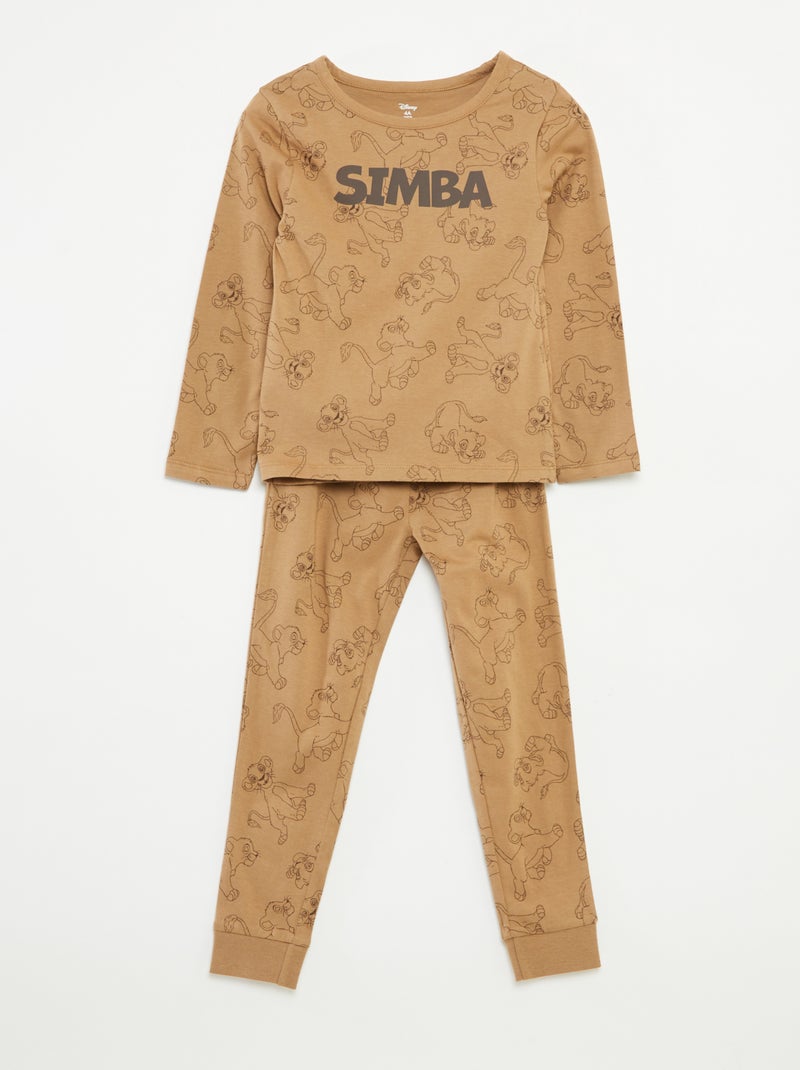 Lange pyjama - T-shirt + broek 'Disney' - 2-delig Biege - Kiabi