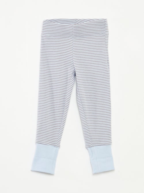 Lange pyjama - T-shirt + broek met strepenmotief - 2-delig - Kiabi