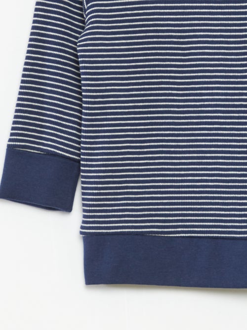 Lange pyjama - T-shirt + broek met strepenmotief - 2-delig - Kiabi