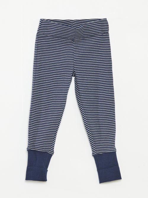 Lange pyjama - T-shirt + broek met strepenmotief - 2-delig - Kiabi