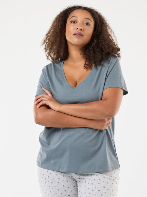 Lange pyjama met bloemenprint - 2-delig - Kiabi