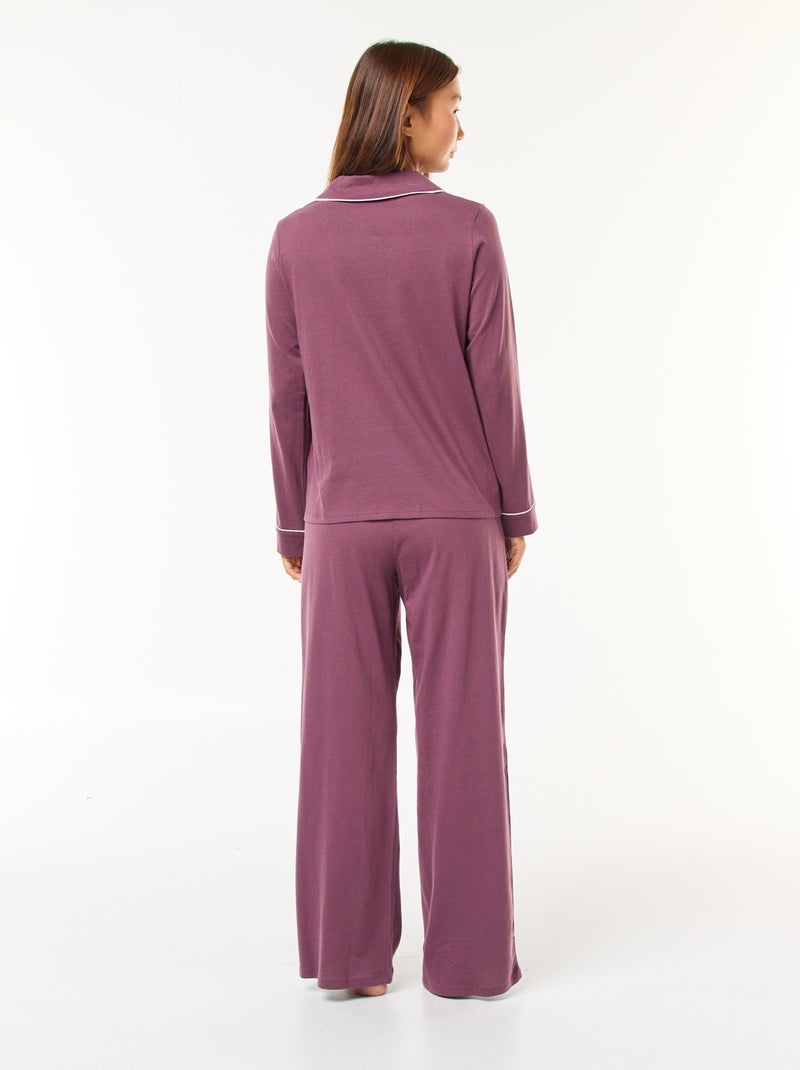 Lange pyjama met broek + nachthemd - 2-delig Rose - Kiabi