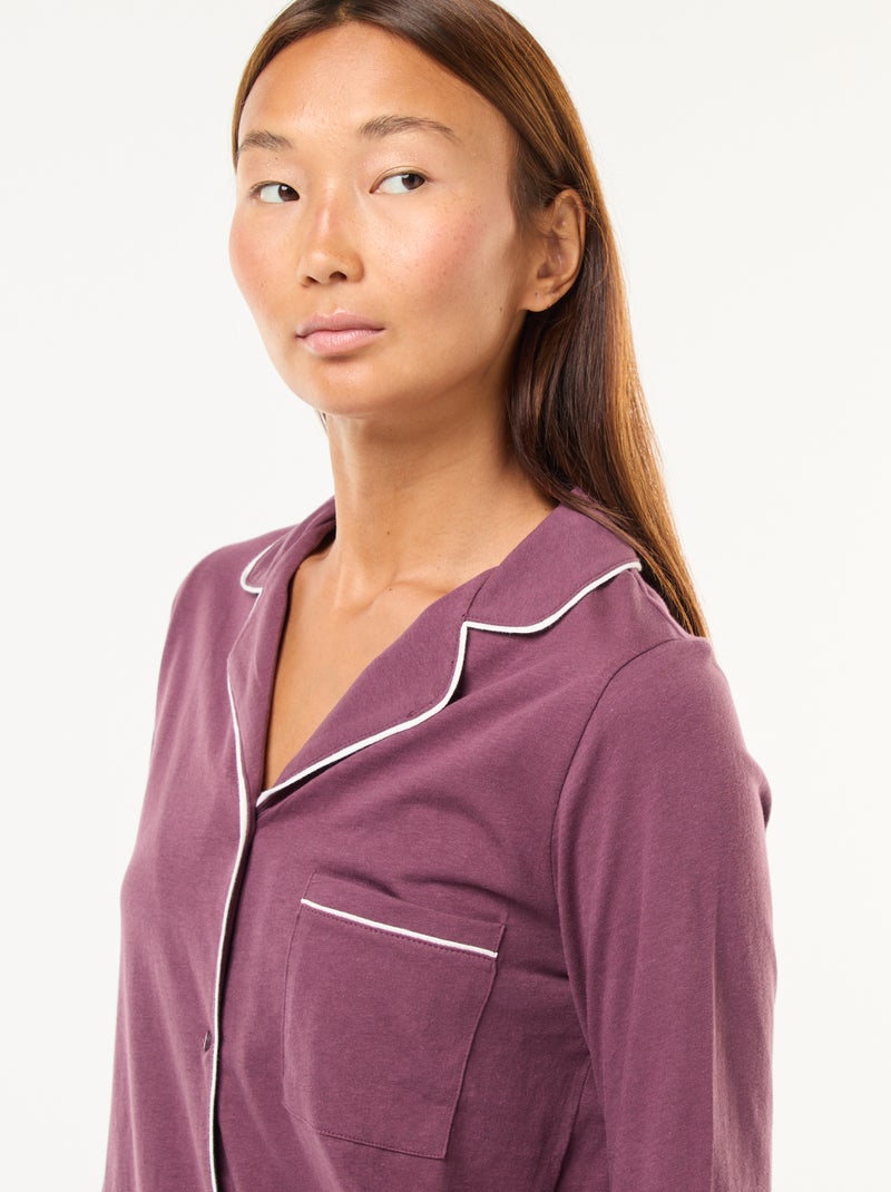 Lange pyjama met broek + nachthemd - 2-delig Rose - Kiabi