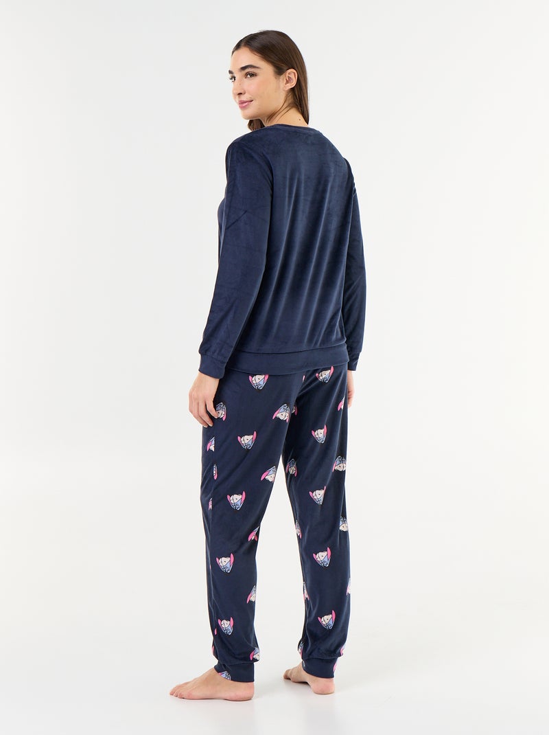 Lange pyjama met 'Disney'-print - 2-delig Blauw - Kiabi