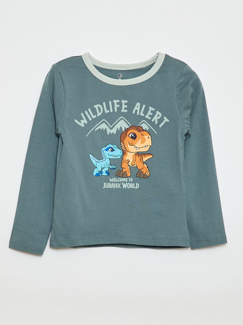 Lange pyjama met 'Jurassic World'-print Groen - Kiabi