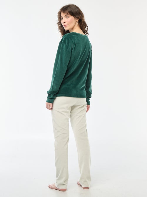 Lange pyjama met kerstmotief - 2-delig - Kiabi