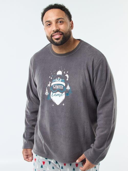 Lange pyjama met kerstprint - 2-delig - Kiabi