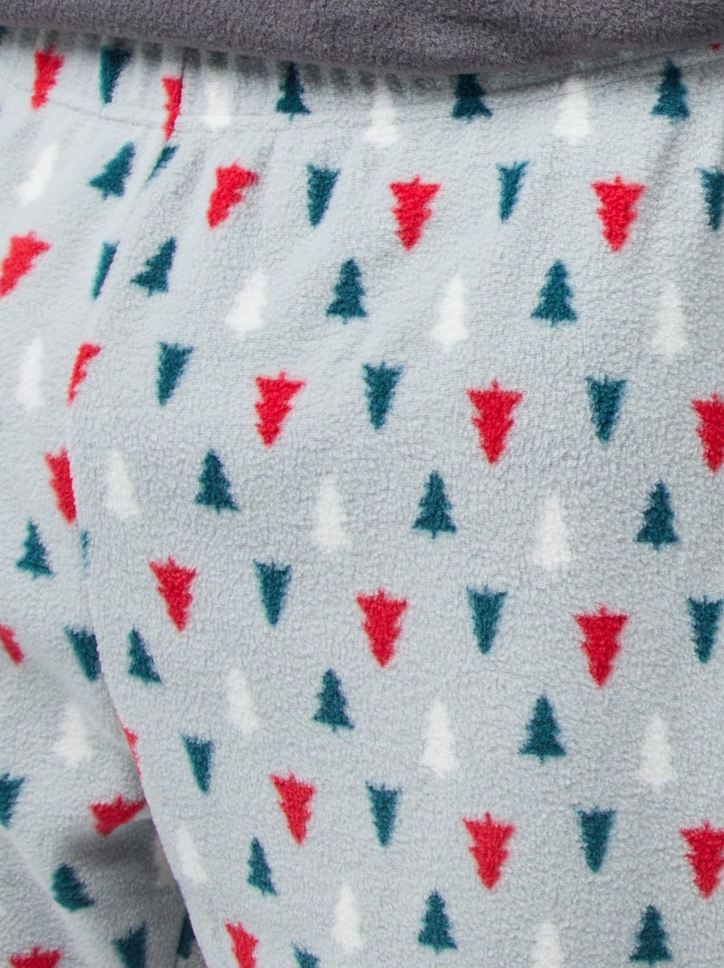 Lange pyjama met kerstprint - 2-delig Grijs - Kiabi