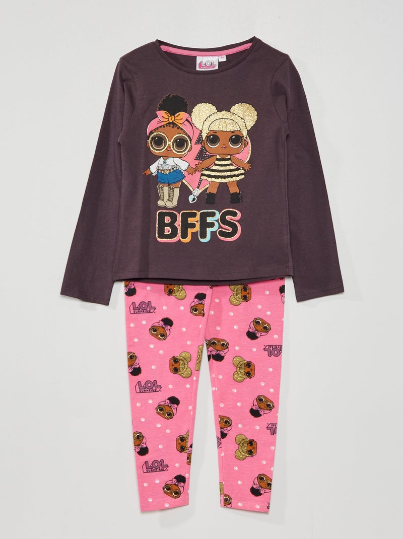 Lange pyjama met L.O.L. Surprise-print - 2-delig antraciet - Kiabi
