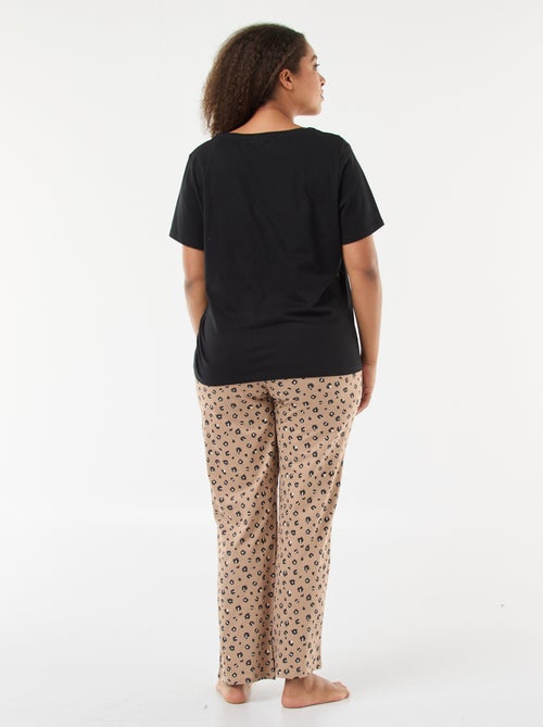 Lange pyjama met luipaardprint - 2-delig - Kiabi