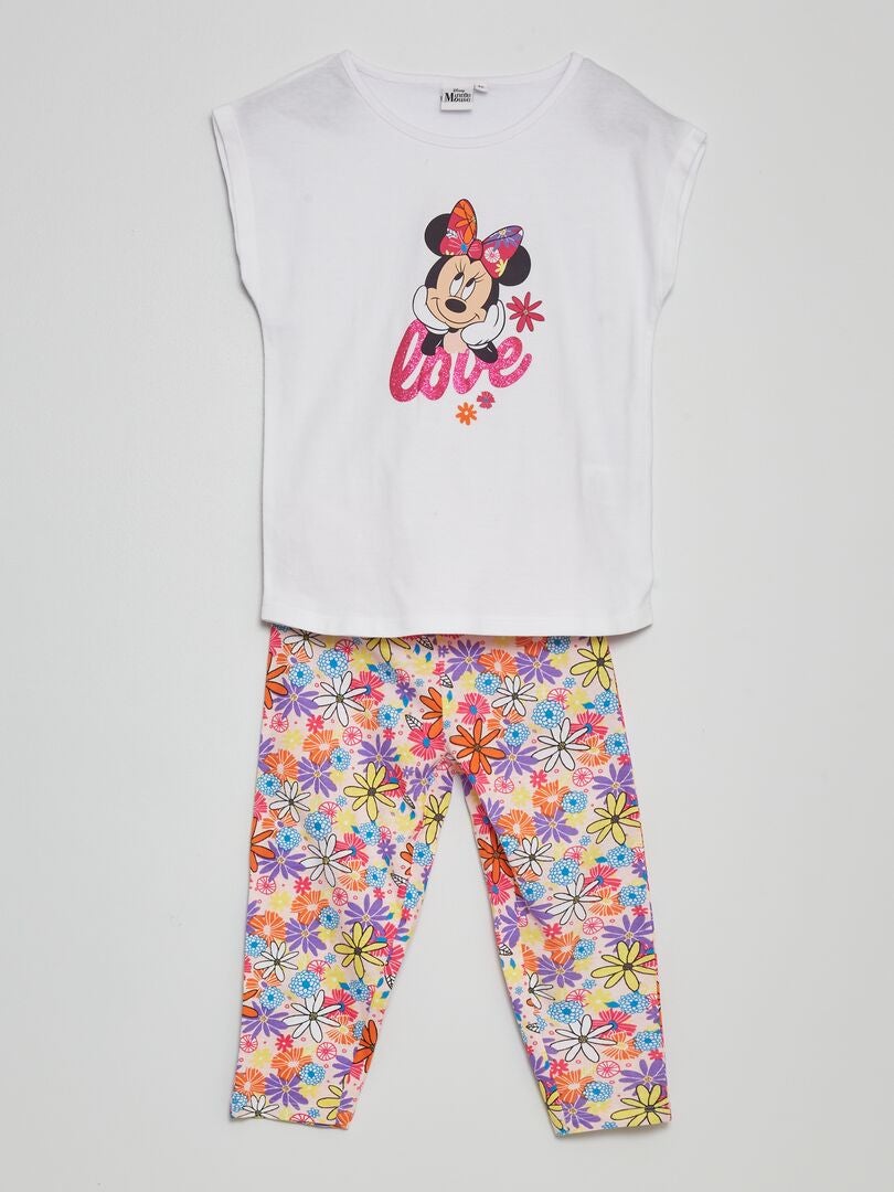 Lange pyjama met Minnie-print - 2-delig wit - Kiabi