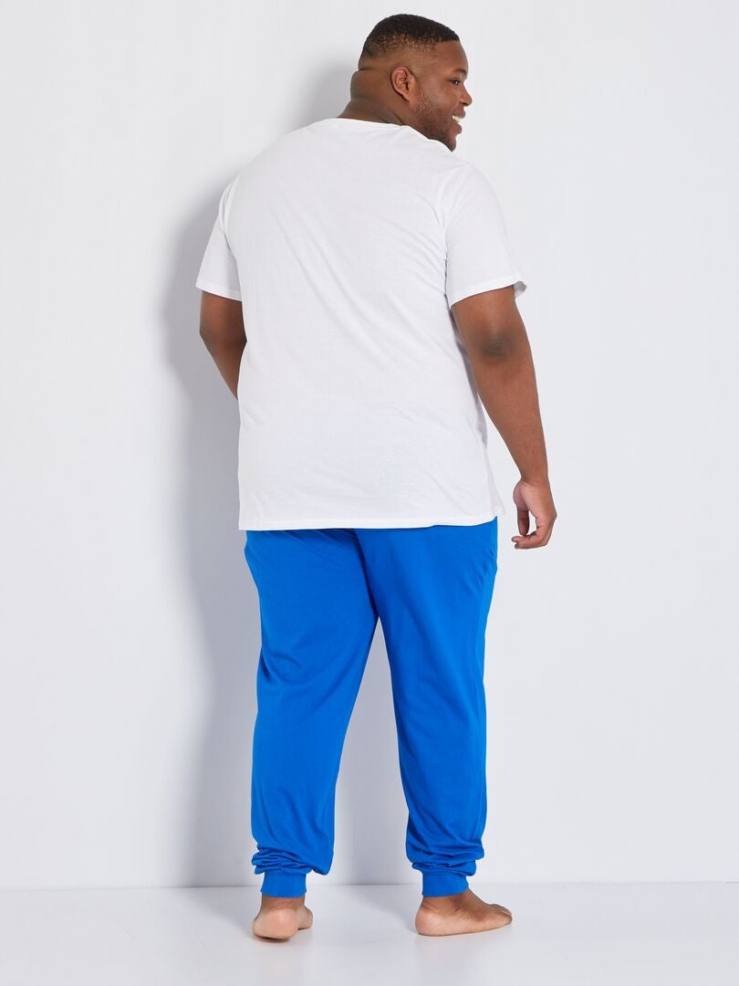 Lange pyjama met NASA-print - 2-delig wit / blauw - Kiabi