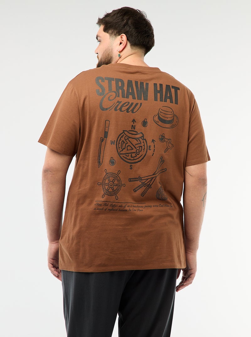 Lange pyjama met 'One Piece' print - 2-delig Bruin - Kiabi