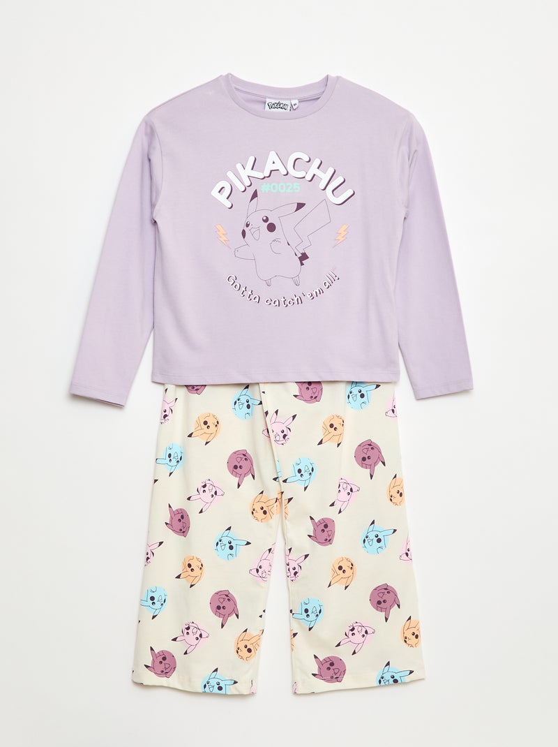 Lange pyjama met 'Pikachu'-print - 2-delig Rose - Kiabi