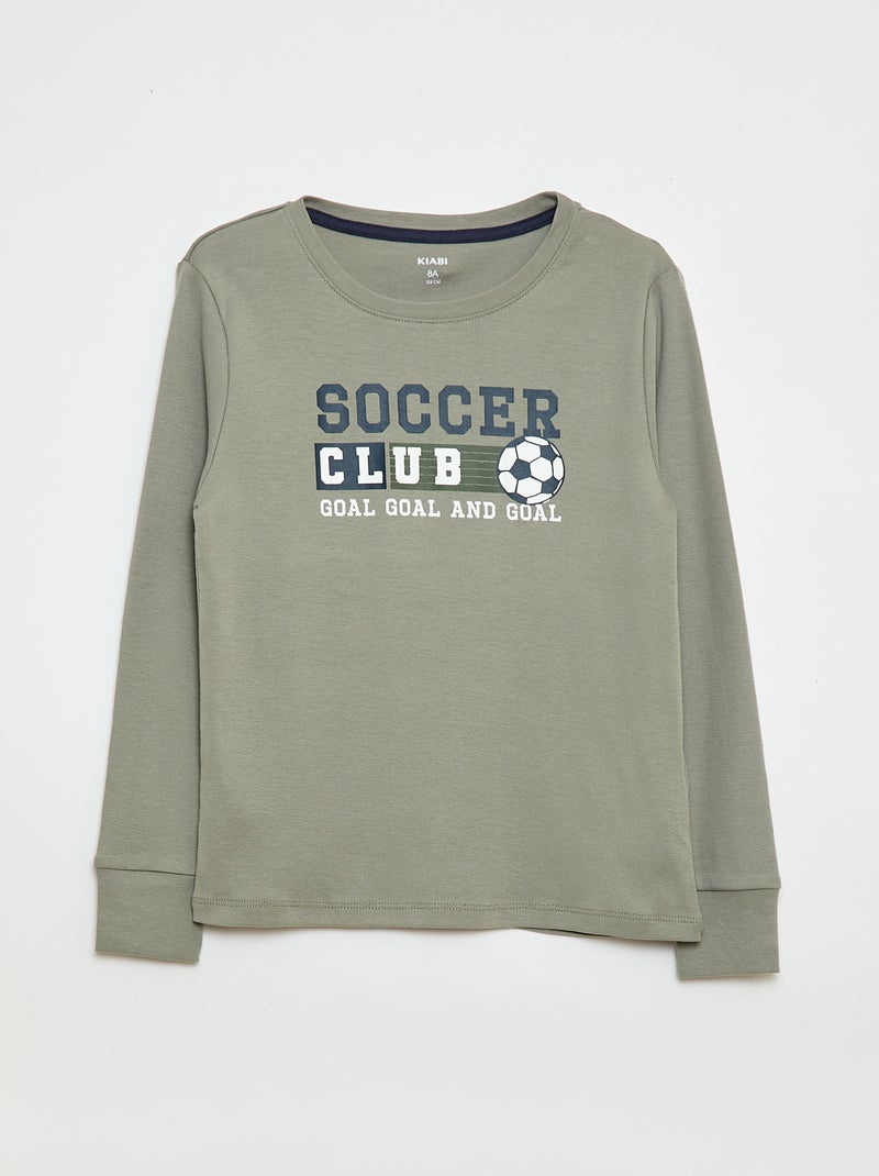 Lange pyjama met print - 2-delig Grijs - Kiabi