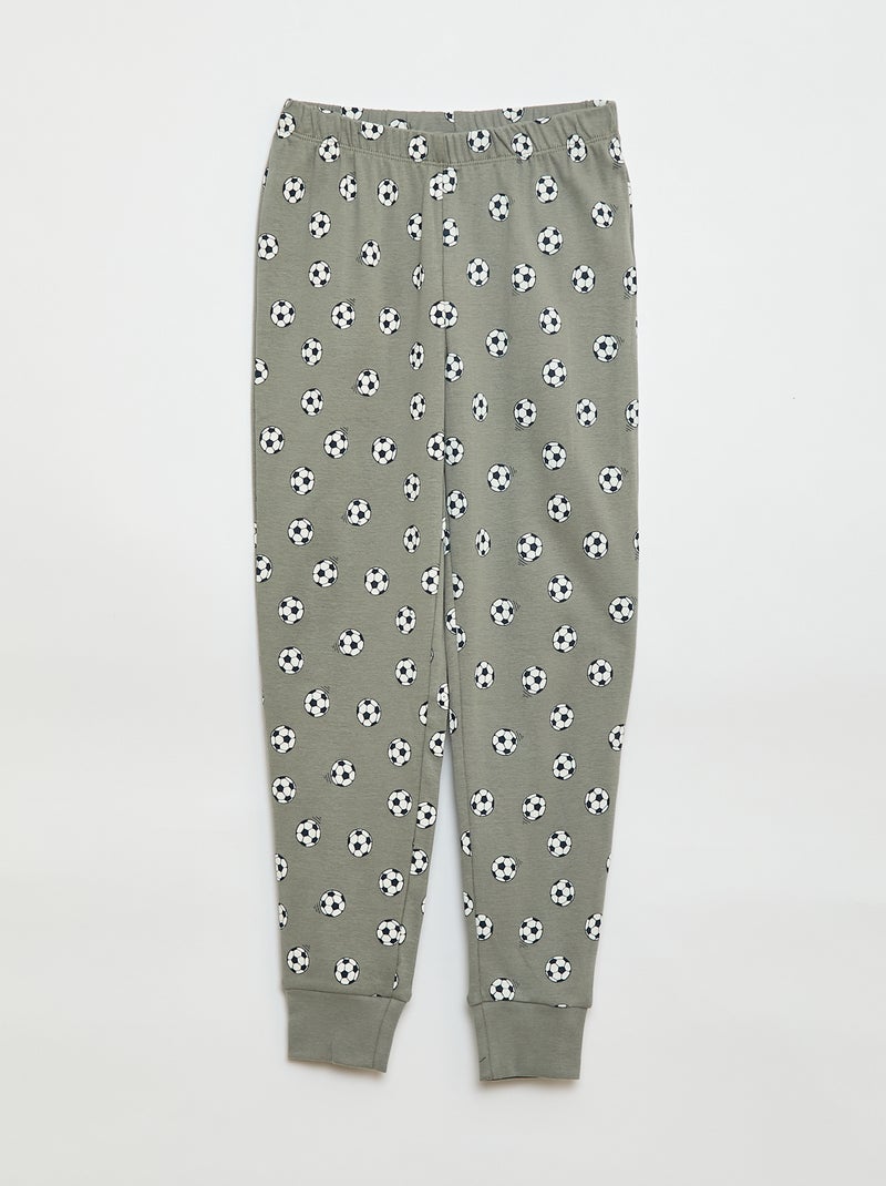 Lange pyjama met print - 2-delig Grijs - Kiabi