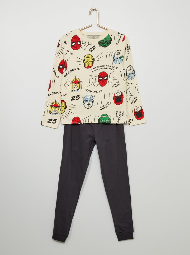 Lange pyjama met print 'Marvel' WIT - Kiabi
