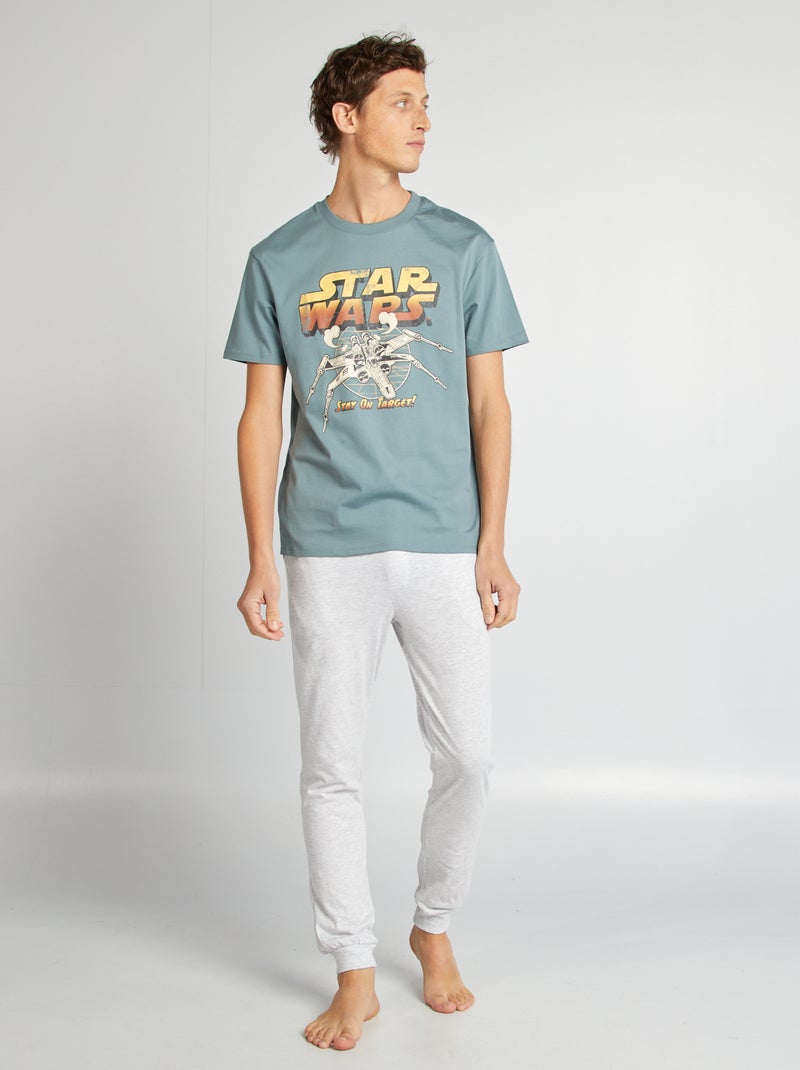 Lange pyjama met print 'Star Wars' - 2-delig GROEN - Kiabi
