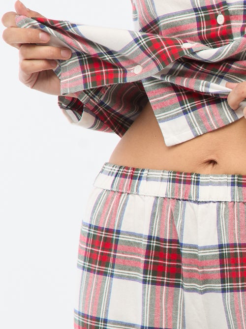 Lange pyjama met ruitjes - 2-delig - Kiabi