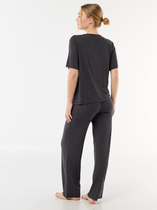 Lange pyjama met stippenprint - 2-delig - Kiabi